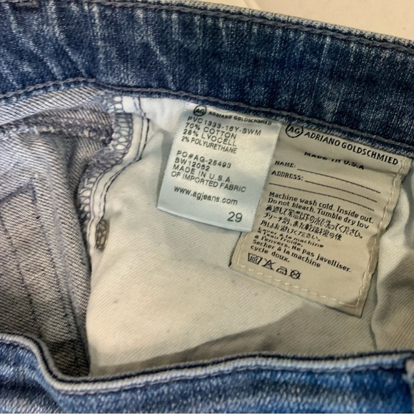 AG Adriano Goldschmied The Slit Roll-Up Distressed Jeans Size 29 - Picture 6 of 10